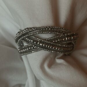 Silver beaded bracelet